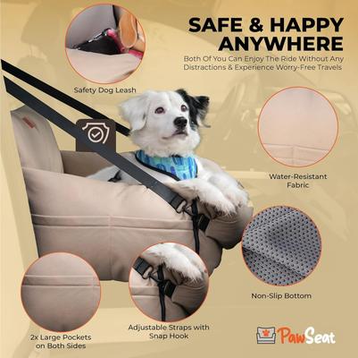 Show full view: Pawseat Maxi Safety Pet Seat & Calming Dog Bed, Medium, Tan slide 2 of 10