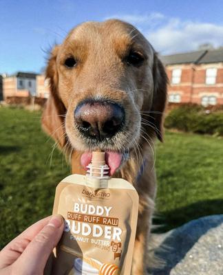 Show full view: Bark Bistro Company Buddy Budder Mix Flavor Squeeze Lickable Dog Treat, 4-oz pouch, 9 count slide 7 of 9