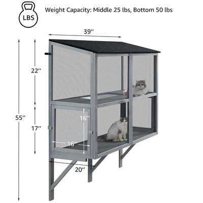 Show full view: beeNbkks Double Deck Bug Proof Cat Window Perch, Grey slide 6 of 8