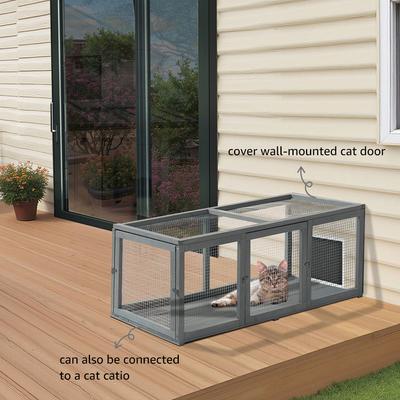 Show full view: beeNbkks 45-in Outdoor Tunnel Cat House, Grey slide 3 of 7