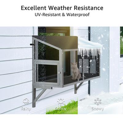 Show full view: beeNbkks Bug Proof Cat Window Perch, Grey slide 5 of 7