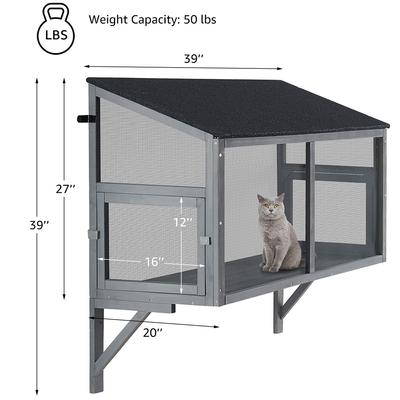 Show full view: beeNbkks Bug Proof Cat Window Perch, Grey slide 6 of 7
