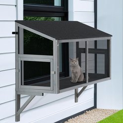 beeNbkks Bug Proof Cat Window Perch, Grey