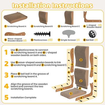 Show full view: Happy & Polly L-Shape Double-Sided Cardboard Cat Scratcher, Brown, 26-in, 1 count slide 8 of 11