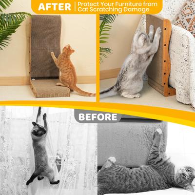 Show full view: Happy & Polly L-Shape Double-Sided Cardboard Cat Scratcher, Brown, 26-in, 1 count slide 5 of 11