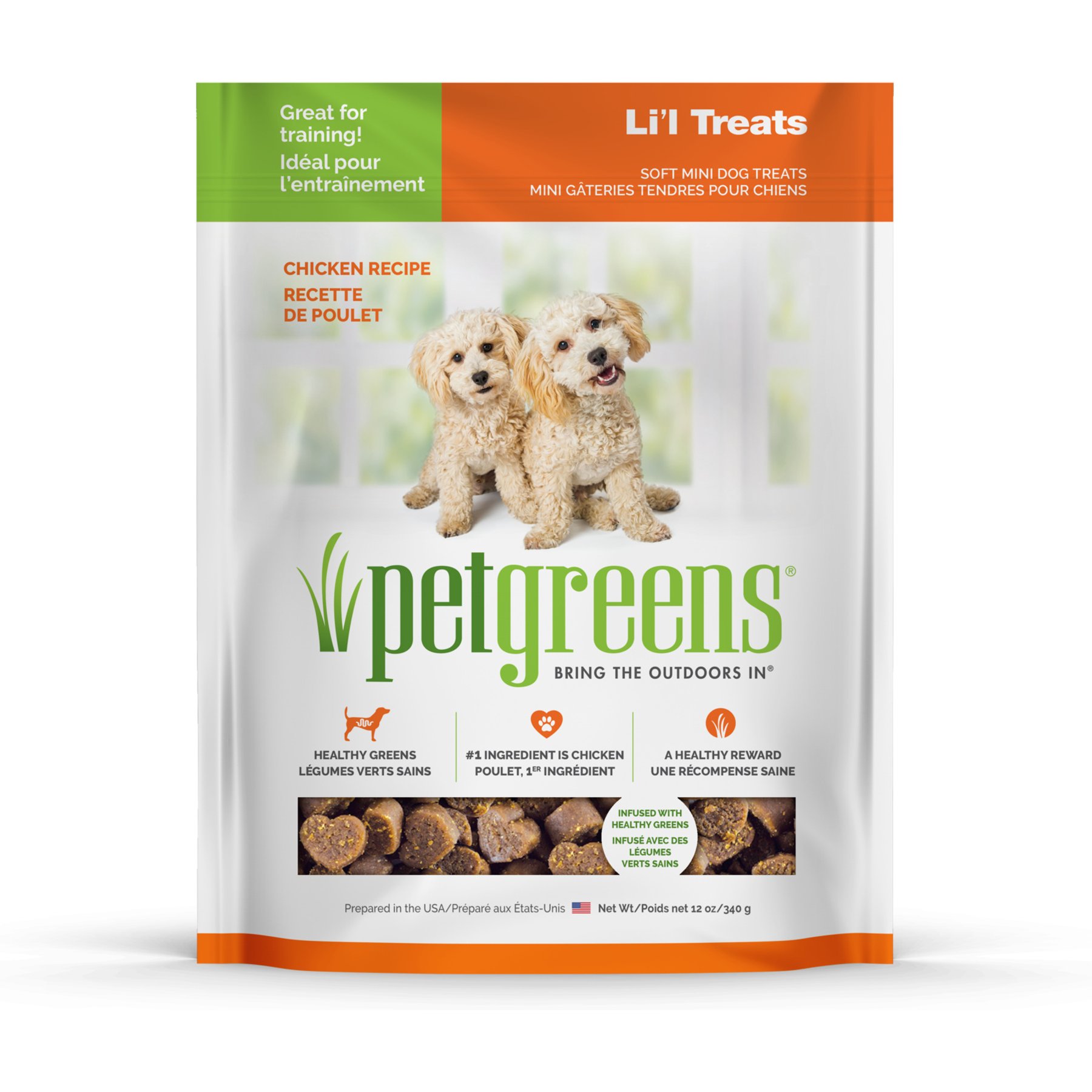 Pet Greens Li'l Treats Chicken Flavor Soft & Chewy Dog Treats, 12-oz bag