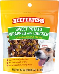 Beefeaters Sweet Potato Wrap Chicken Jerky Dog Treats, 40-oz bag