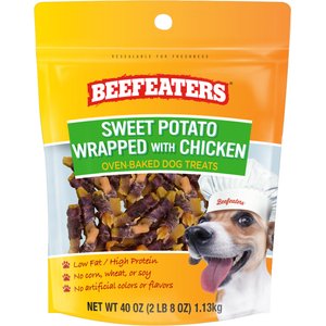 Beefeaters Sweet Potato Wrap Chicken Jerky Dog Treats, 40-oz bag
