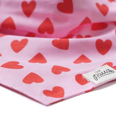 Show full view: The Paws Valentine's Day Lovesong Dog Bandana, Pink, Large slide 7 of 11