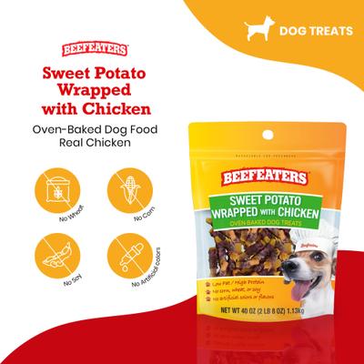 Show full view: Beefeaters Sweet Potato Wrap Chicken Jerky Dog Treats, 40-oz bag slide 3 of 9