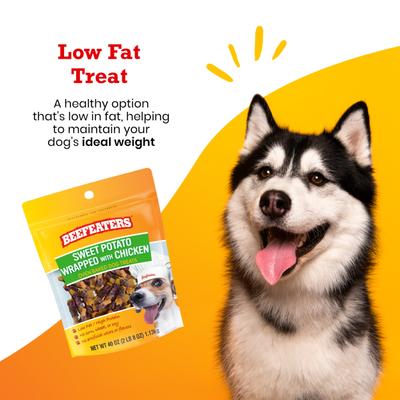 Show full view: Beefeaters Sweet Potato Wrap Chicken Jerky Dog Treats, 40-oz bag slide 4 of 9