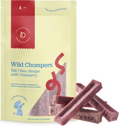 Downtown Barkery Cranberry Flavor Dental Yak Chews Dog Treats, 2 count