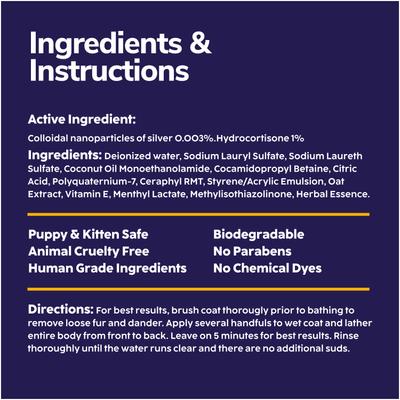 Show full view: Miracle Vet Medicated Dog Shampoo for Antibacterial Itchy Skin, Yeast Infection, Hot Spot & Allergy Relief with Hydrocortisone, 16-fl oz bottle slide 8 of 10