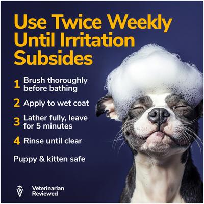 Show full view: Miracle Vet Medicated Dog Shampoo for Antibacterial Itchy Skin, Yeast Infection, Hot Spot & Allergy Relief with Hydrocortisone, 16-fl oz bottle slide 6 of 10
