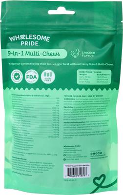 Show full view: Wholesome Pride Pet Treats 9-in-1 Multi-Chews Chicken Flavor Supplement for Dogs, 6.3-oz bag slide 9 of 11