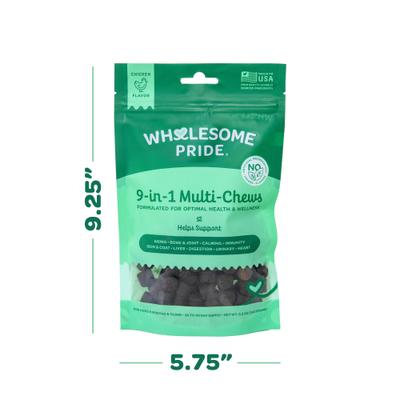 Show full view: Wholesome Pride Pet Treats 9-in-1 Multi-Chews Chicken Flavor Supplement for Dogs, 6.3-oz bag slide 8 of 11
