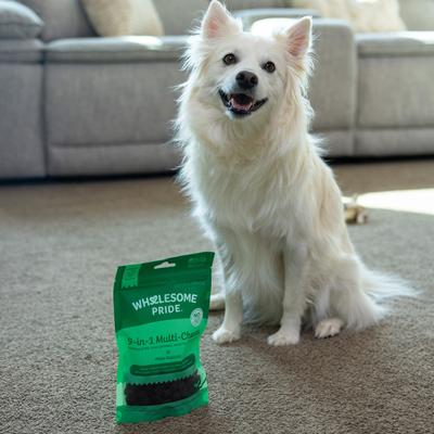Show full view: Wholesome Pride Pet Treats 9-in-1 Multi-Chews Chicken Flavor Supplement for Dogs, 6.3-oz bag slide 7 of 11