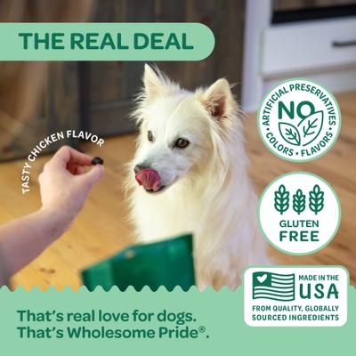 Show full view: Wholesome Pride Pet Treats 9-in-1 Multi-Chews Chicken Flavor Supplement for Dogs, 6.3-oz bag slide 5 of 11