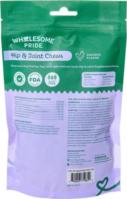 Show full view: Wholesome Pride Pet Treats Mobility Bites Chicken Flavor Hip & Joint Chew Supplement for Dogs, 7.9-oz bag slide 9 of 11