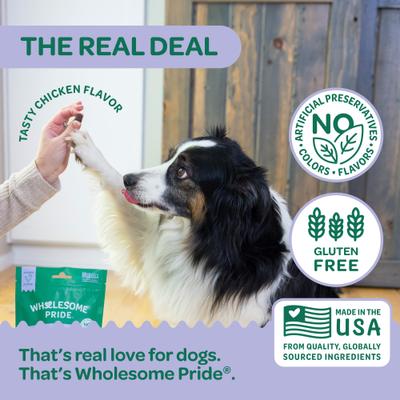 Show full view: Wholesome Pride Pet Treats Mobility Bites Chicken Flavor Hip & Joint Chew Supplement for Dogs, 7.9-oz bag slide 5 of 11
