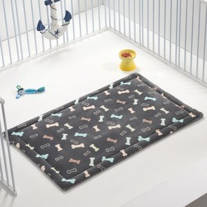 Allisandro Comfort Dog & Cat Crate Mat, Grey Bone, 18 x 12-in
