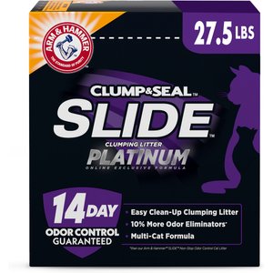 Arm & Hammer Litter SLIDE Platinum Easy Clean-Up Multi-Cat Clumping Cat Litter, 27.5-lb box