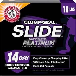 Arm & Hammer Litter SLIDE Platinum Easy Clean-Up Multi-Cat Clumping Cat Litter, 18-lb box
