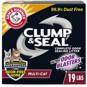 Arm & Hammer Litter Clump & Seal Multi-Cat Scented Clumping Clay Cat Litter, 19-lb box