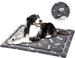 Allisandro Comfort Dog & Cat Crate Mat, Grey Bone, 48 x 30-in