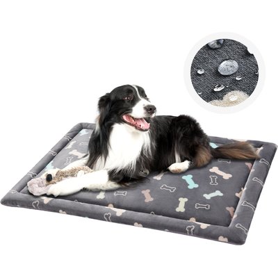 Allisandro Allisandro Comfort Dog & Cat Crate Mat, Grey Bone, 42 x 28-in