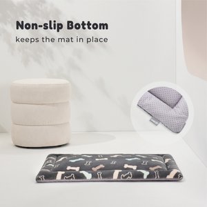 Allisandro Comfort Dog & Cat Crate Mat, Grey Bone, 18 x 12-in