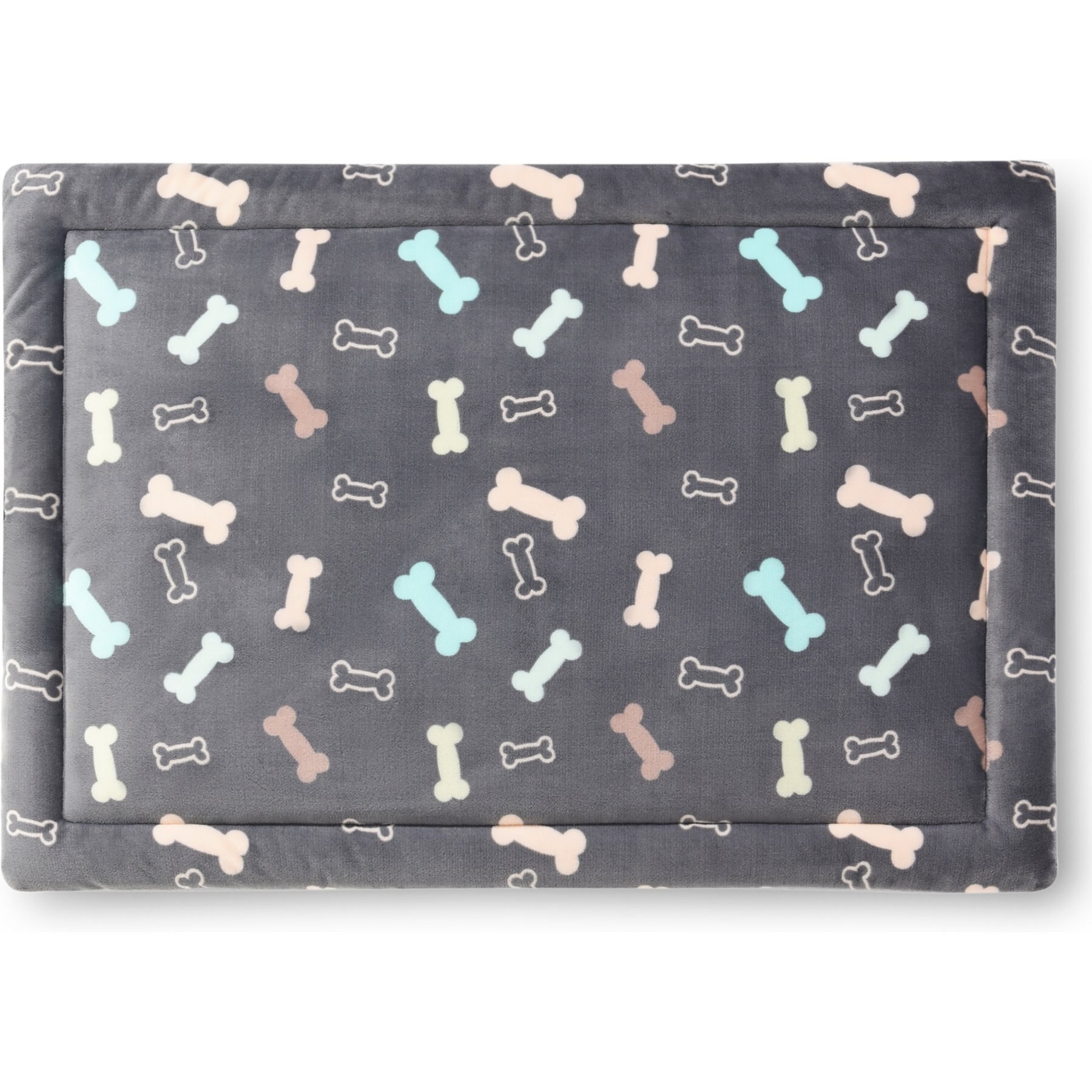 Allisandro Comfort Dog & Cat Crate Mat, Grey Bone, 30 x 19-in