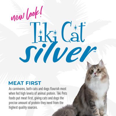 Show full view: Tiki Cat Silver Mousse Chicken & Pumpkin Grain-Free Senior Wet Cat Food, 2.8-oz pouch, case of 12 slide 4 of 11