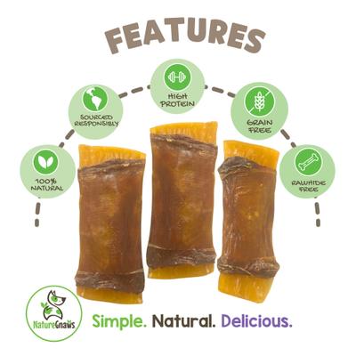 Show full view: Nature Gnaws Beef Tendon Wraps Dog Chew Treats, 5 count slide 3 of 9