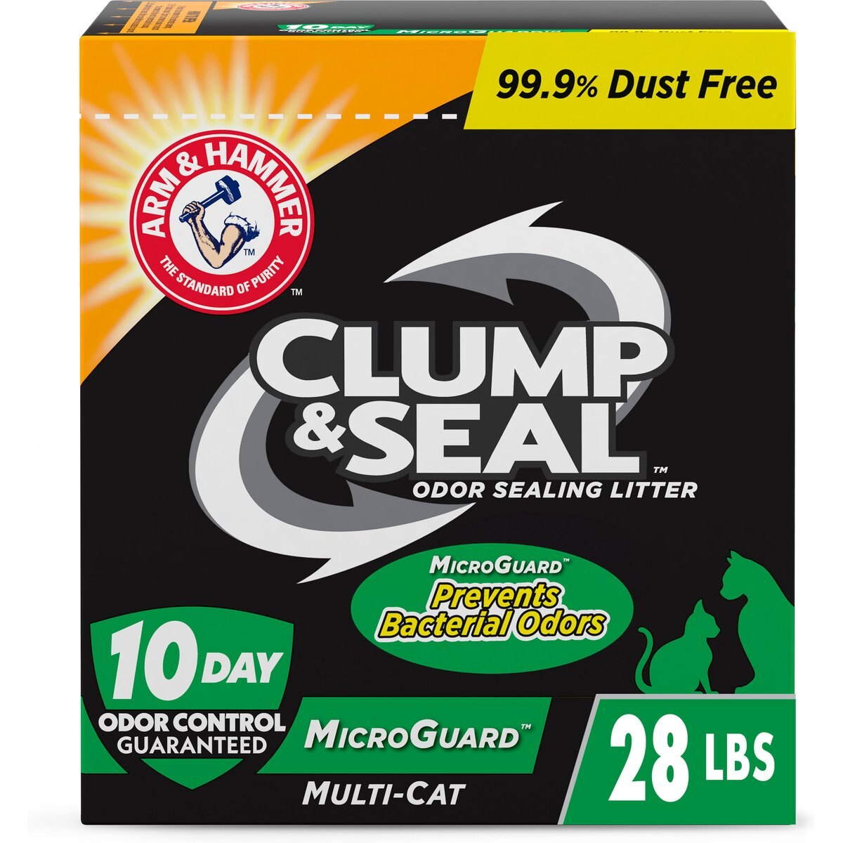 Arm & Hammer Clump & Seal MicroGuard Fresh Scent Cat Litter, 28-lb