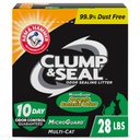 Arm & Hammer Litter Clump & Seal MicroGuard Odor Sealing Clumping Cat Litter with 10 Days of Odor Control, 28-lb box