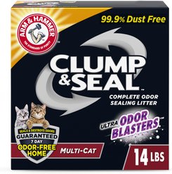 Arm & Hammer Litter Clump & Seal Multi-Cat Scented Clumping Clay Cat Litter, 14-lb box