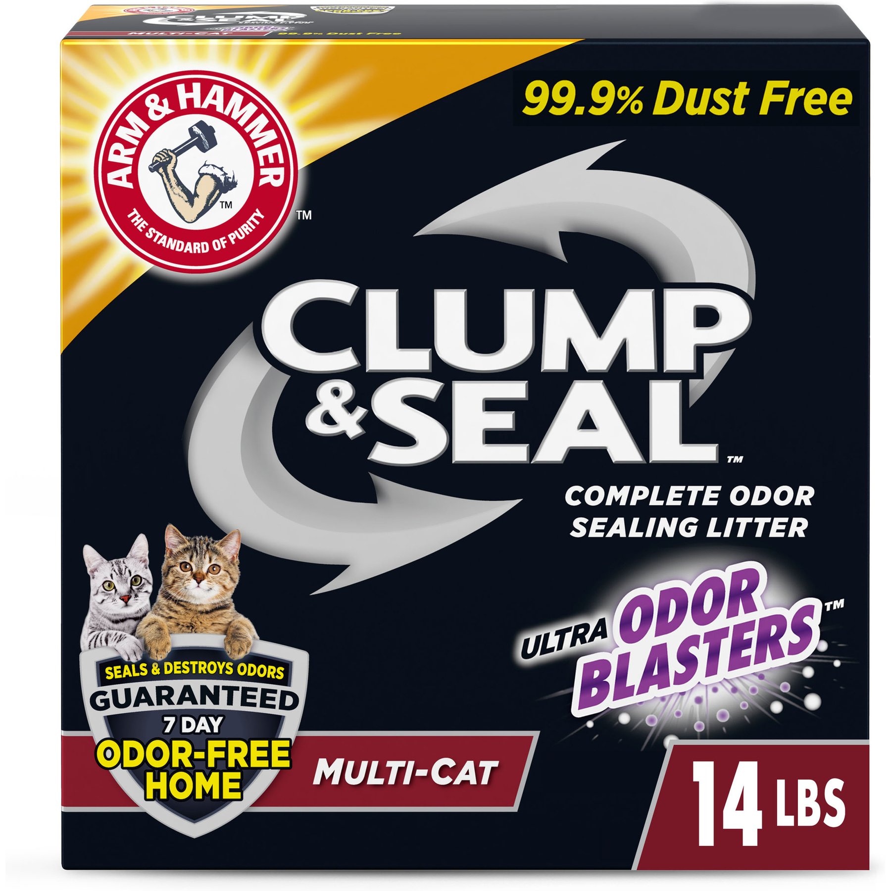 Arm & Hammer Litter Arm & Hammer Litter Clump & Seal Multi-Cat Scented Clumping Clay Cat Litter, 14-lb box