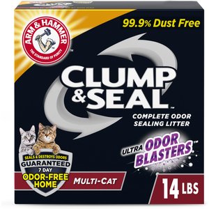 Arm & Hammer Litter Clump & Seal Multi-Cat Scented Clumping Clay Cat Litter, 14-lb box