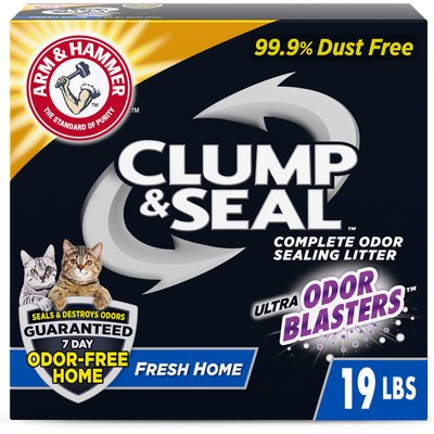 Arm & Hammer Litter Arm & Hammer Litter Clump & Seal Complete Odor Sealing Clumping Cat Litter, Fresh Home with Ultra Odor Blasters with 10 Days of Odor Control, 19-lb box