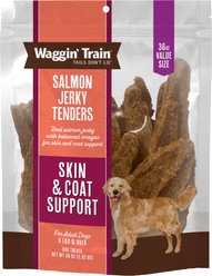Waggin' Train Salmon Jerky Tenders Grain-Free High-Protein Dog Treats, 36-oz bag