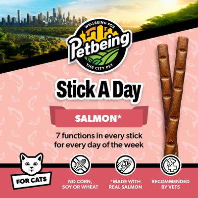 Show full view: PetBeing Stick a Day 7-in-1 Daily Salmon Chew Supplement for Cats, 7 count slide 5 of 8