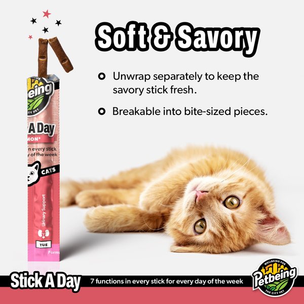 PetBeing Stick a Day 7-in-1 Daily Salmon Chew Supplement for Cats
