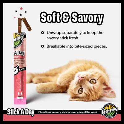 Show full view: PetBeing Stick a Day 7-in-1 Functions Daily Real Meat Supplement for Cats, Mix, 28 count slide 6 of 10