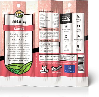 Show full view: PetBeing Stick a Day 7-in-1 Daily Salmon Chew Supplement for Cats, 7 count slide 3 of 8