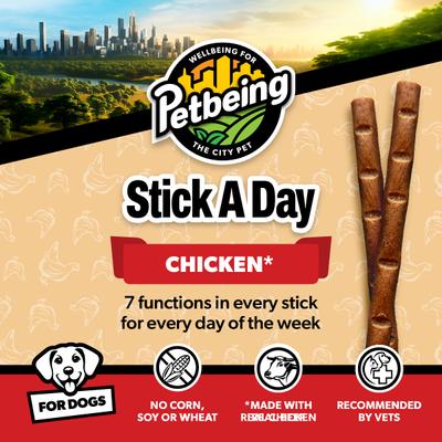 Show full view: PetBeing Stick a Day 7-in-1 Daily Chicken Chew Supplement for Dogs, 7 count slide 5 of 9