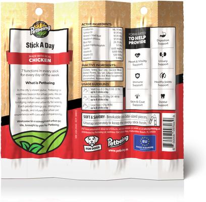 Show full view: PetBeing Stick a Day 7-in-1 Functions Daily Real Meat Supplement for Dogs, Mix, 28 count slide 5 of 10