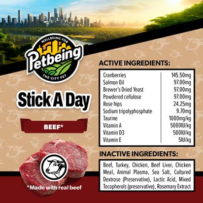Show full view: PetBeing Stick a Day 7-in-1 Functions Daily Real Meat Supplement for Dogs, Mix, 28 count slide 9 of 10