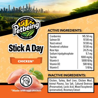 Show full view: PetBeing Stick a Day 7-in-1 Functions Daily Real Meat Supplement for Cats, Mix, 28 count slide 7 of 10