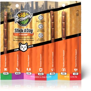 PetBeing Stick a Day 7-in-1 Daily Chicken Chew Supplement for Cats, 7 count